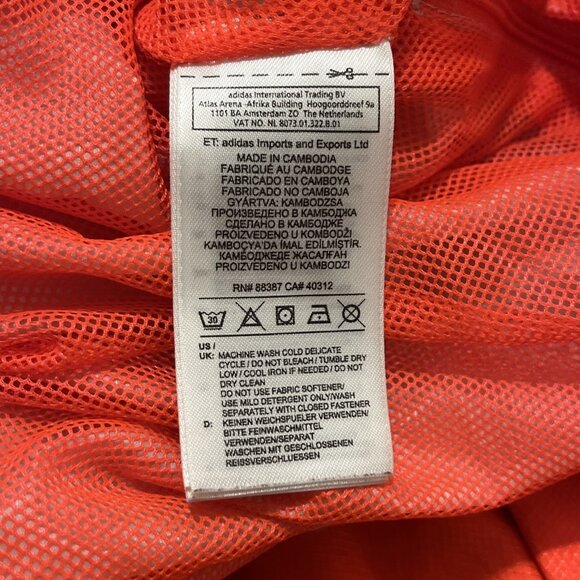 Men's adidas BR8 OTH Anorak Hooded Windbreaker Jacket SMALL Solred Lightweight - Picture 8 of 9